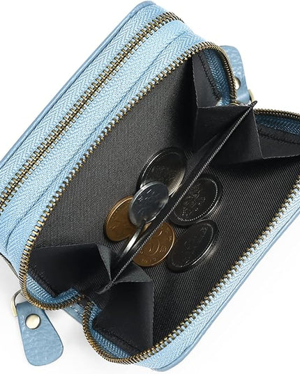 GOIACII Small Genuine Leather Wallet for Women, RFID Blocking Credit Card Holder Wallet