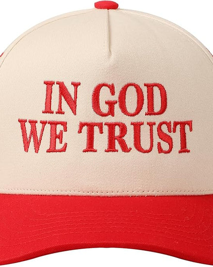MIRMARU Two-Tone Vintage Canvas Trucker Hats for Men & Women, Adjustable Size Baseball Caps with Trendy Embroidered Design