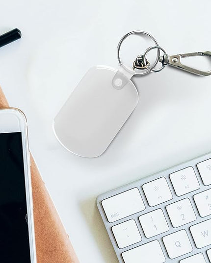 DISCOUNT PROMOS Tag Soft Plastic Keychains - 10 pack - Small Key Tag Chain For Staying Organized - Rubber Key Ring Keychain – Clear