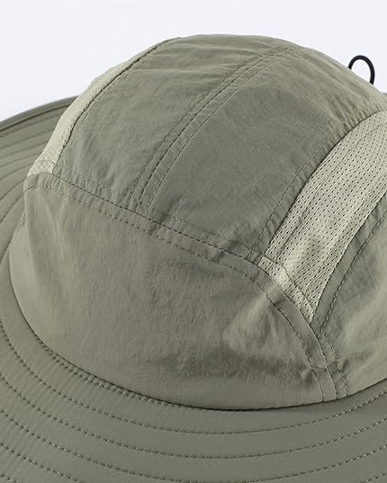 Home Prefer UPF 50+ Mens Wide Brim Fishing Hat with Neck Flap Sun Hat for Men Women Sun Protection Cap