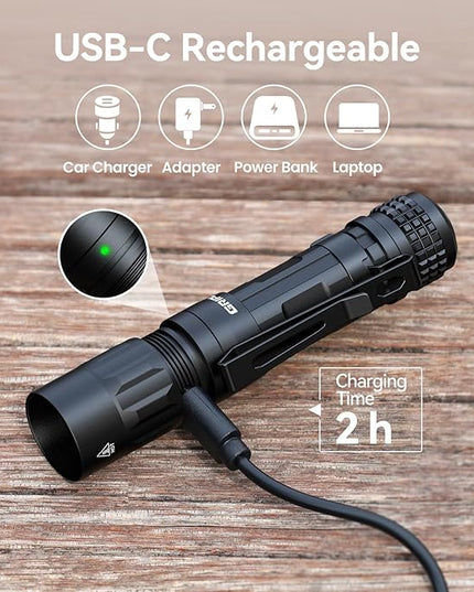 Small EDC Flashlight, 1100 High Lumens Rechargeable Pocket Light, Multi-Mode LED Flashlight with Clip for Everyday Carry and Emergencies