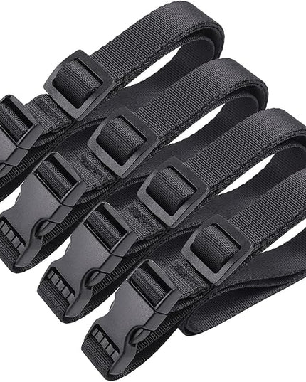 Vigorport Utility Straps Quick Release Nylon Backpack Accessory Bag Strap,Adjustable for Hiking,Travel,Outdoor Sports-4 Pack (Black, 0.75" W-40 L)