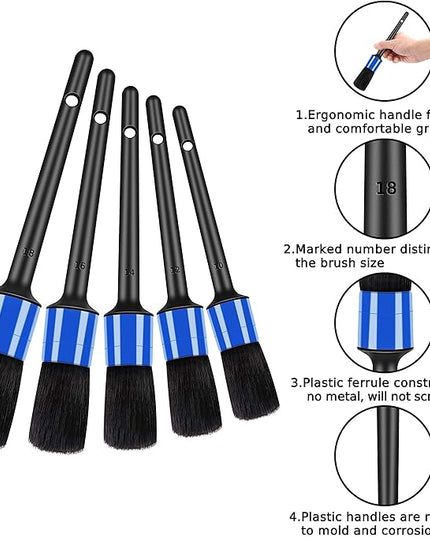 10pcs Detailing Brush Set, Multi-Purpose Car Detailing Brushes for Cleaning Car Interior, Exterior, Engine, Leather, Including 5 car Cleaning Brush, 3 Wire Brush, 2 Air Vent Brush,Blue