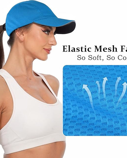 GADIEMKENSD Women's Race Day Running Cap Performance Mesh Hat - Excellent Ventilation, Lightweight, Reflective Safety