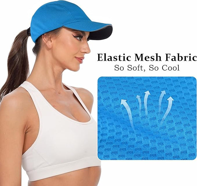 GADIEMKENSD Women's Race Day Running Cap Performance Mesh Hat - Excellent Ventilation, Lightweight, Reflective Safety
