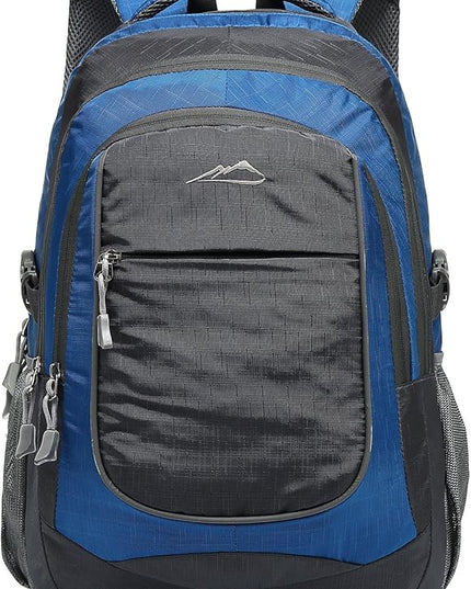 ProEtrade Backpack Bookbag for College Sturdy Travel Business Hiking Fit Laptop Up to 15.6 Inch Multi Compartment Gifts for Men Women Night Light Reflective (Blue)
