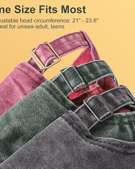 MEINICY 3 Packs Washed-Cotton Plain Baseball Cap, Vintage Adjustable Dad Hats Gift for Men/Women,Unstructured