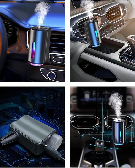 Smart Car Air Freshener with Three Adjustable,2025 New Smart Car AirS Freshener Diffuser Long Lasting, Air Freshener Vent Clips for Car Office Home Bedroom (Diffuser+3Pcs Classics)