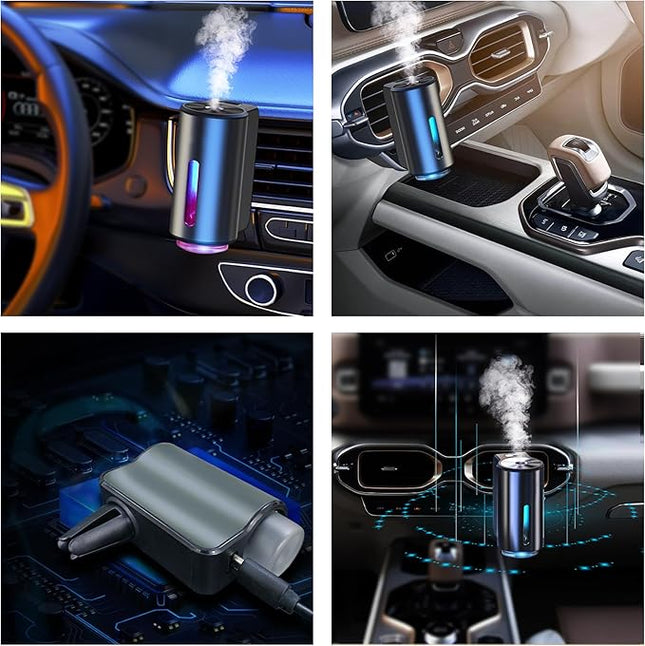 Smart Car Air Freshener, Aromatizante Para Carro, Smart Car Air Freshener Diffuser with Three Adjustable Intensity Levels (3Pcs Cologne Oils + Diffuser)