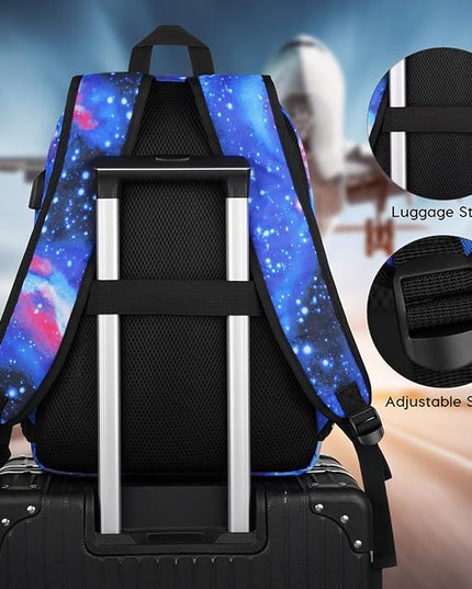 YAMTION Unisex School Backpack,Casual Bookbag Adults and Teens Schoolbag with USB Port for High School College Office Work Travel