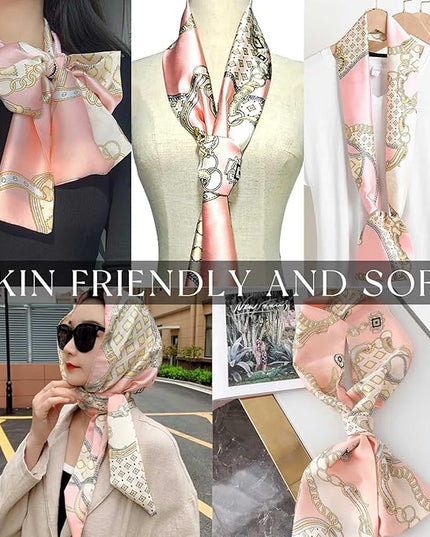 Dailyacc Hair Scarf for Women Fashion Silky Satin Headscarf Wrap Breathable Lightweight Neck Scarves For Handbag