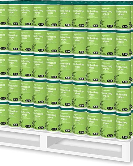 Amazon Basics Disinfecting Wipes, Fresh Scent, Sanitizes/Cleans/Disinfects/Deodorizes, 85 Count: Pallet of 480 (80 x 6-pack) (Packaging May Vary)