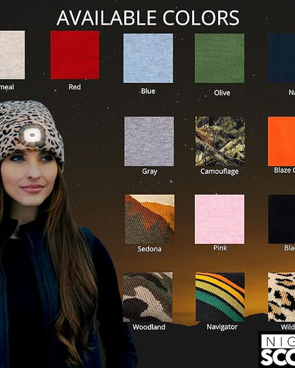 Night Scope Classic Rechargeable LED Warm Knit Beanie Head Light Hat Headlamp for Outdoor Activities