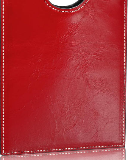 HISCOW Minimalist Passport Sleeve - Italian Calfskin (Antiqued Red)