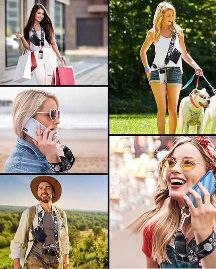 XANGNIER Clip and Go Strap for Phone with Wallet Crossbody, Phone Strap with Zippered Wallet, Adjustable Anti Theft Cellphone Lanyard for Women, Cellphone Chain Accessories,Multicolor 3