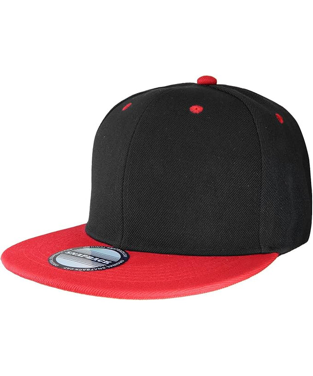 Classic Snapback Hat Cap Hip Hop Style Flat Bill Blank Solid Color Adjustable Size