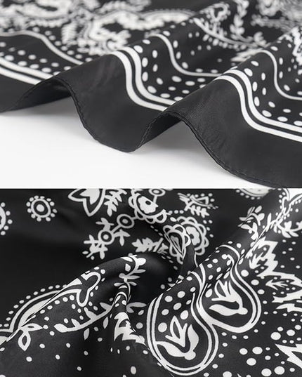 27.5 Inches Square Silk Feeling Neck Scarf for Men Necktie Silk Bandanas Pocket Square Cowboy Scarves