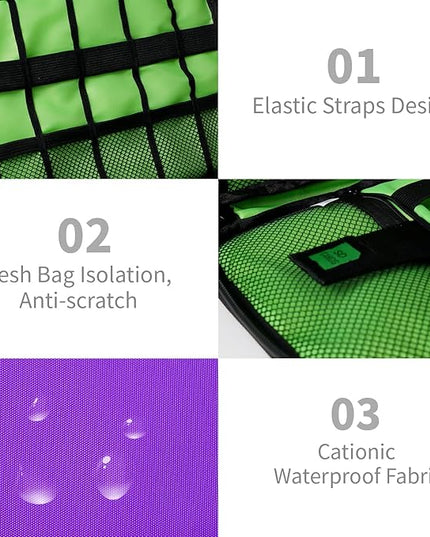 Electronics Travel Organizer,Portable Waterproof Electronic Travel Storage Bag for Small Charging Cord Storage,Charger,SD Card etc,for Travel,Business-Purple Green