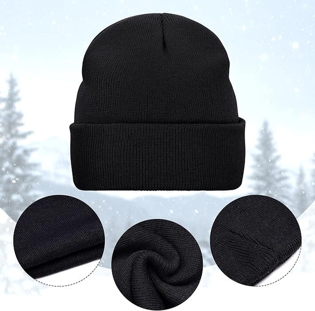 Pistha 12 Pack Beanie Hats Winter Hats for Men Women Knit Cuffed Skull Cap Warm Bulk Pack Gifts for Christmas Cold Weather