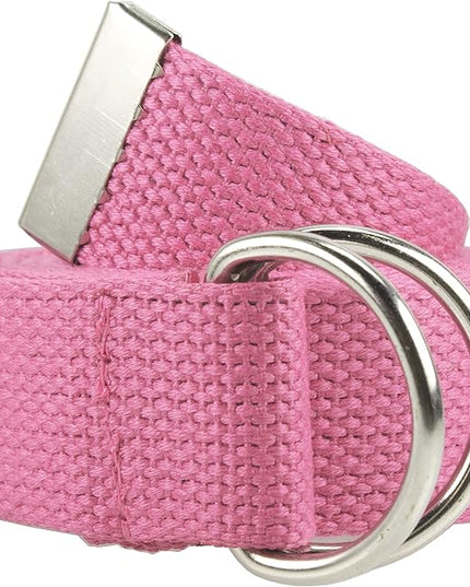 Gelante Canvas Web D Ring Belt Silver Buckle Military Style for men & women 1 or 3 pcs