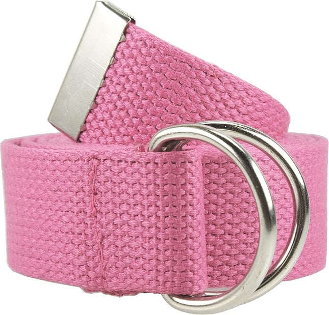 Gelante Canvas Web D Ring Belt Silver Buckle Military Style for men & women 1 or 3 pcs