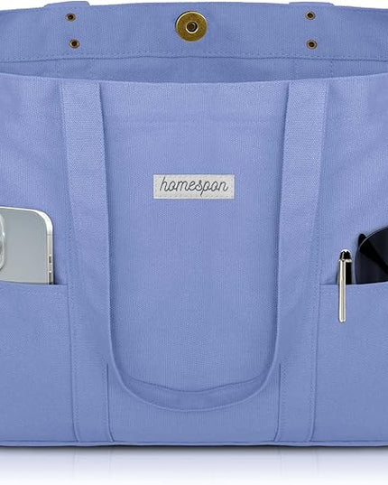 HOMESPON Large Canvas Tote Bag for Women Everything Bag with Pockets and Laptop Sleeve