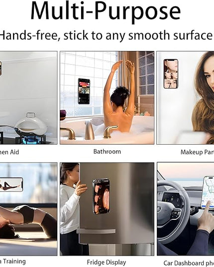Silicone Double-Sided Suction Cup Phone Case Detachable Mount, Fidget Sticky Phone Grip Hands-Free Phone Accessories for Selfies & Videos, Trending TikTok items for iphone & Android(3.74"x2.2", White)