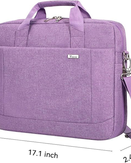 Voova Laptop Bag Case 15 15.6 16 Inch, Computer Sleeve Messenger Bag with Shoulder Strap Expandable Waterproof Business Briefcase for Men Women to Work Travel School, Fit 14-16 Inch Laptop, Lavender