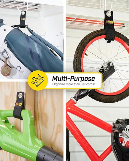Heavy-Duty Wrap-It Storage Straps (Assorted 12 Pack) - Hanging Extension Cord Organizer for Cable Management and Storage on Garage Wall, RV Gadgets and Appliances