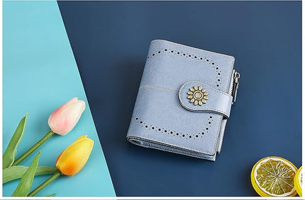 Lavemi Womens Leather Wallet Small Compact RFID Blocking Credit Card Case Purse with Zipper Pocket | Small, Compact, RFID Blocking, Zipper Pocket, Small, Compact
