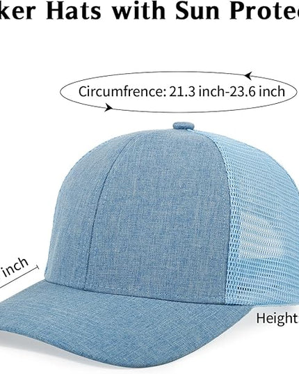 kozinu Unisex Trucker Hats Blank Mesh Snapback Hats Sport Plain Baseball Caps Adjustable Fitted Hat