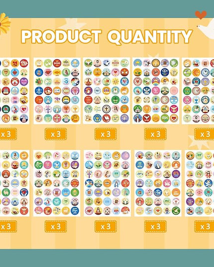 1000 PCS Bible Verse Jesus Stickers, Christian Faith Stickers for Laptop, Phone Cases, Scrapbook, Christian Easter Gifts for Kids Adults
