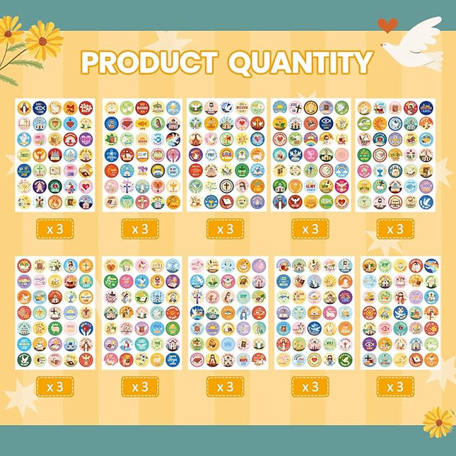 1000 PCS Bible Verse Jesus Stickers, Christian Faith Stickers for Laptop, Phone Cases, Scrapbook, Christian Easter Gifts for Kids Adults