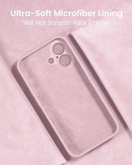 FireNova Designed for iPhone 16 Plus Case, Silicone Upgraded [Camera Protection] Case with [2 Screen Protectors], Soft Anti-Scratch Microfiber Lining Inside, 6.7 inch, Chalk Pink