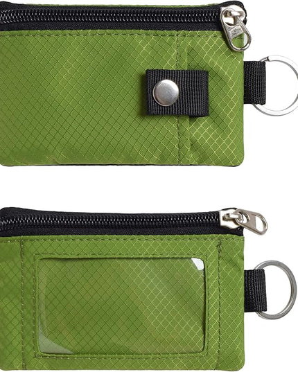 Minimalist RFID Blocking Small Wallet with ID Window,WaterResistant Zip Id Case Wallet with Lanyard Keychain for Cards,Cash,Travel,Women,Men