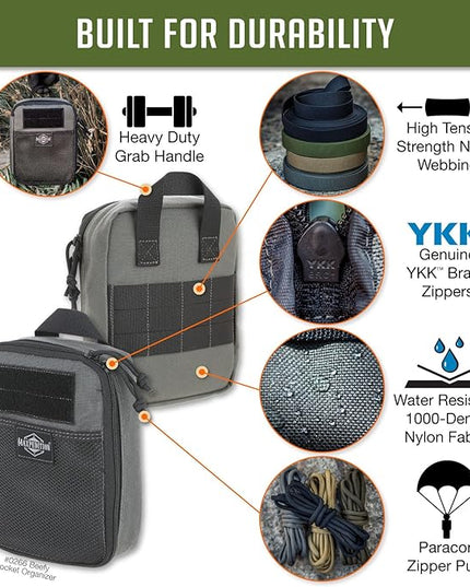 MAXPEDITION Beefy Pocket Organizer, Compact, MOLLE-Compatible, 1000D Nylon Tactical Pouch, Everyday Carry Tool and Gear Storage for Outdoor, Tactical, Survival, 0266