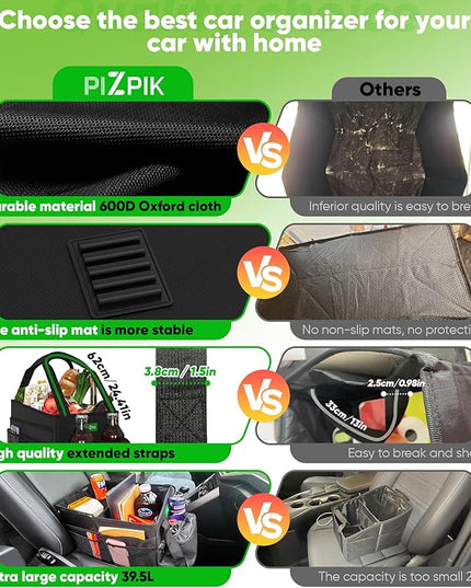 Large Car Seat Organizer with Removable Cooler Bag for the Front or Back Seat for Kids and Adults.Versatile for Use in Multiple Scenarios.