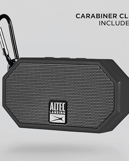 Altec Lansing Mini H2O - Waterproof Bluetooth Speaker, IP67 Certified & Floats in Water, Compact & Portable Speaker for Hiking, Camping, Pool, and Beach,Black
