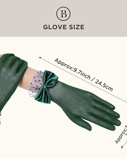 BABEYOND Lace Gloves for Women - Bow Short Prom Gloves Evening Elegant Accessories for Wedding Opera Party