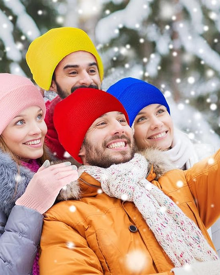 48 Pcs Bulk Winter Knit Beanies Gloves Men Women Warm Beanie Touchscreen Gloves Set Cozy Winter Accessories
