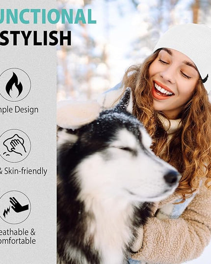 Beanie for Men, Soft Cotton Beanie for Women, Warm Unisex Winter Hat, Running Skull Cap for Cold Weather Activities
