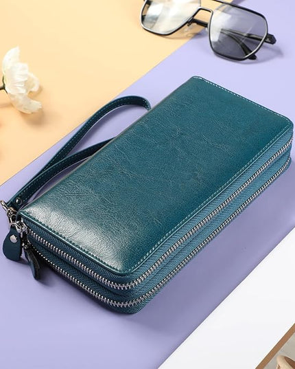 Lavemi Small Compact Women Wallet RFID Blocking Genuine Leather Bifold Purse with ID Windows