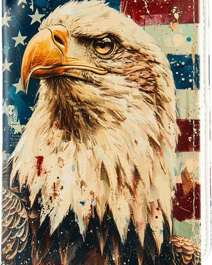 Passport Holder,Cute Passport Cover,Travel Wallet with Credit Card Slots Rfid passport Wallet Waterproof Documents Organizer Women Men (Bald eagle)