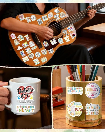 Occupational Therapy Stickers for Adults - 100 Pcs Occupational Therapist Water Bottle Stickers for Therapists Teens, OT Waterproof Scrapbook Sticker, Vinyl Decals for Laptop Journal, OT Gifts
