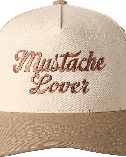 MIRMARU Two-Tone Vintage Canvas Trucker Hats for Men & Women, Adjustable Size Baseball Caps with Trendy Embroidered Design