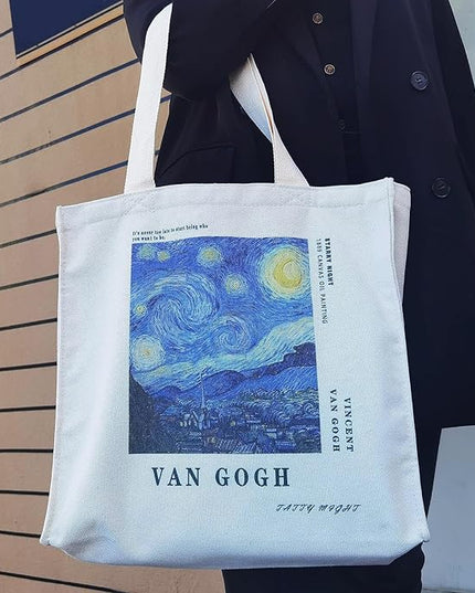 BROADREAM Aesthetic Canvas Tote Bag for Women, Vintage Reusable Book Tote Bag with Inner Zipper Pocket