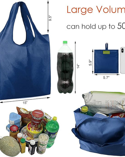 BeeGreen Foldable Travel Bag Reusable Gifts Bags - Reusable Grocery Bags Large Holiday Gifts Cloth Tote With Handles - Bulk Reusable Shopping Bags for Women (Beach Storage Washable Collapsible)