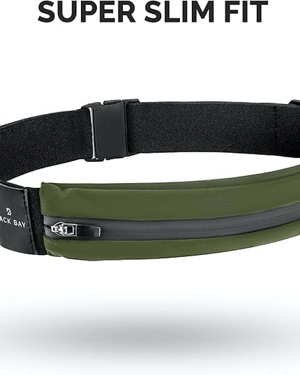 Back Bay Slim Running Belt for Women & Men [Fits ALL Phones], Runners Fanny Pack for Men, Money Belt, Running Gear Gift, Waist Bag Workout Gear, iPhone Runner's Phone Holder Waist Pack