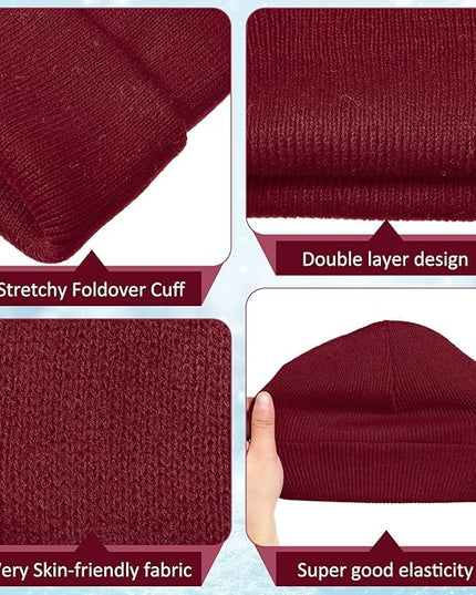SATINIOR 56 Pcs Bulk Winter Hats and Gloves Set for Homeless Beanies Touchscreen Gloves Knit Cuffed Skull Caps for Men Women