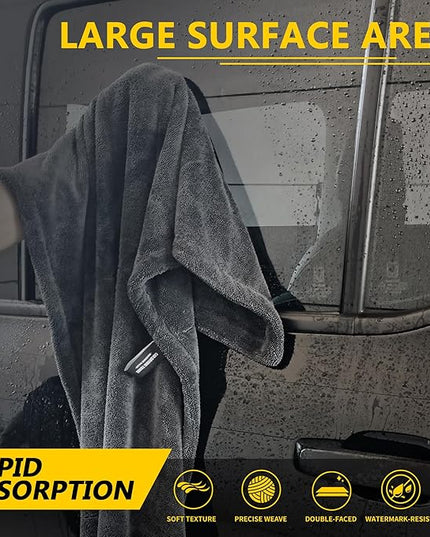 2 Pack Car Drying Towels (48”x24”),Extra Large Double-Twist Pile Drying Towels Car Detailing for Car Care Wash,Car Super Cleaning Supplies Accessories kit,Ultra Absorbency